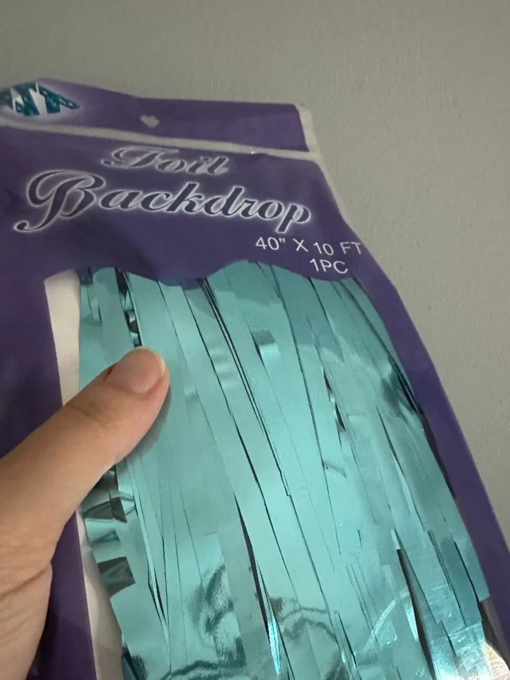 Blue Foil Tinsel Backdrop